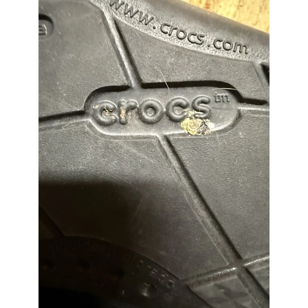 Crocs Walu 11270 Mens 11 Black Canvas Slip On Loafers Boat Shoes Comfort